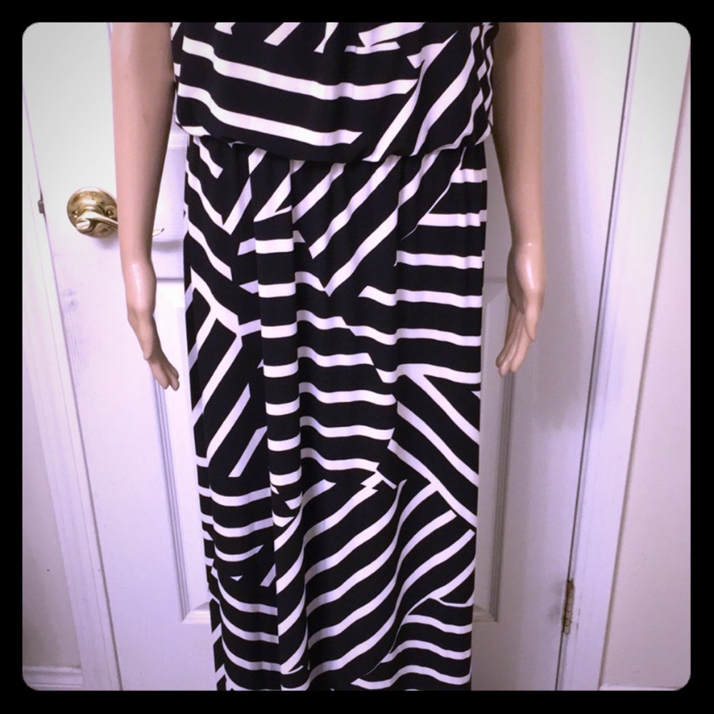 π₯NWT Lane Bryant Halter Neck Stripe Maxi Dress:1X - Picture 5 of 7